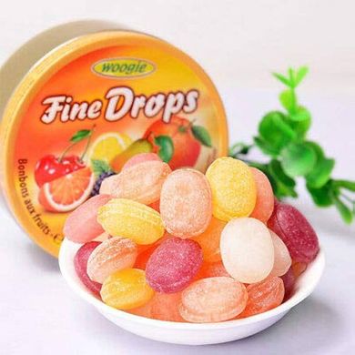 Льодяники зі смаком фруктів та ягід Woogie Fine Drops Frucht Bonbons 200 г