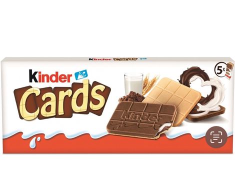 Набір Печиво Kinder Cards 5 упаковок по 2 шт. 128 г х 10 шт