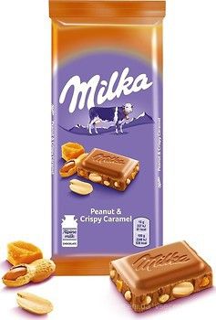 Шоколад Milka з арахісом і карамеллю 100 г