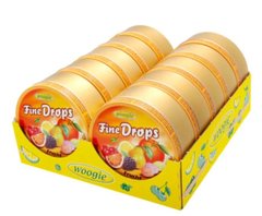 Набір Льодяники зі смаком фруктів та ягід Woogie Fine Drops Frucht Bonbons 200 г х 10 шт