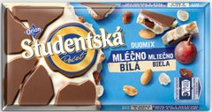 Шоколад Studentska DUO MIX молочний та білий 180 г