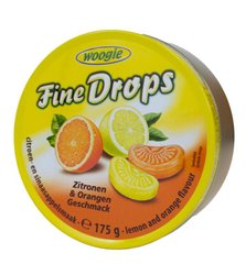 Льодяники зі смаком лимон-апельсин Woogie Fine Drops Zitronen & Orangen 175 г