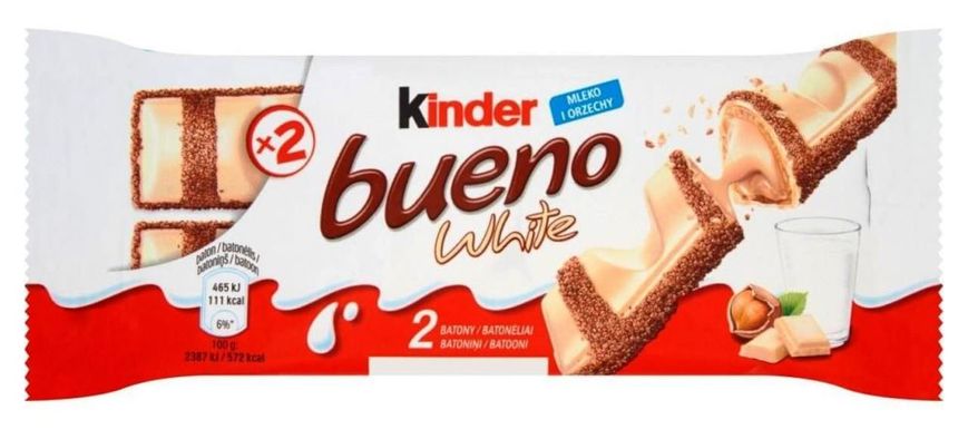 Набір Вафлі Bueno Kinder White 2 х 21.5 г х 15 шт