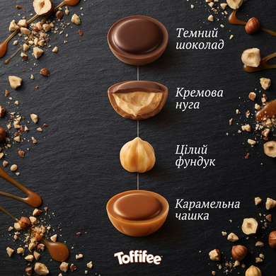 Цукерки Toffifee з лісовим горіхом, карамеллю та нугою 125 г (Німеччина)