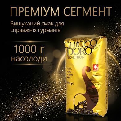Кава в зернах Chicco D'oro Tradition 1 кг оригінальна швейцарська зернова кава