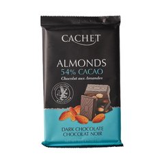 Шоколад Cachet чорний з мигдалем 300 г