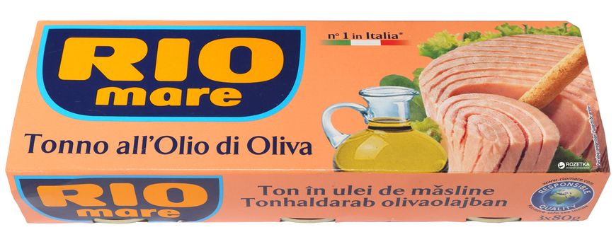 Тунець Rio Mare в оливковій олії 3 шт. по 80 г