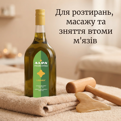 Францовка Alpa Lesana трав'яний спиртовий бальзам 1000 мл Чехія Трав'яний розчин Альпа Лесана з екстрактом хвої 1 л