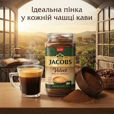 Кава розчинна Jacobs Velvet Gold Crema сублімована 180 г