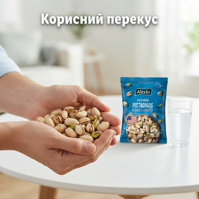 Фісташки Alesto Californian Roasted & Unsalted 250 г не солоні Каліфорнійські фісташки без солі Алесто 250г смажені горіхи