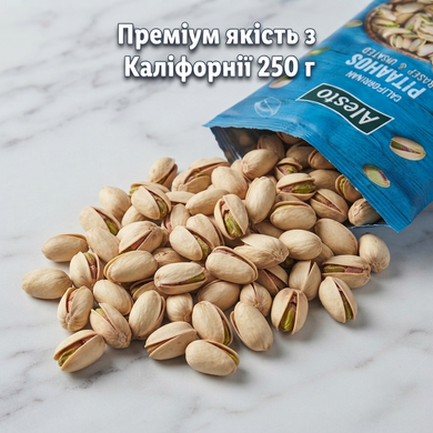 Фісташки Alesto Californian Roasted & Unsalted 250 г не солоні Каліфорнійські фісташки без солі Алесто 250г смажені горіхи